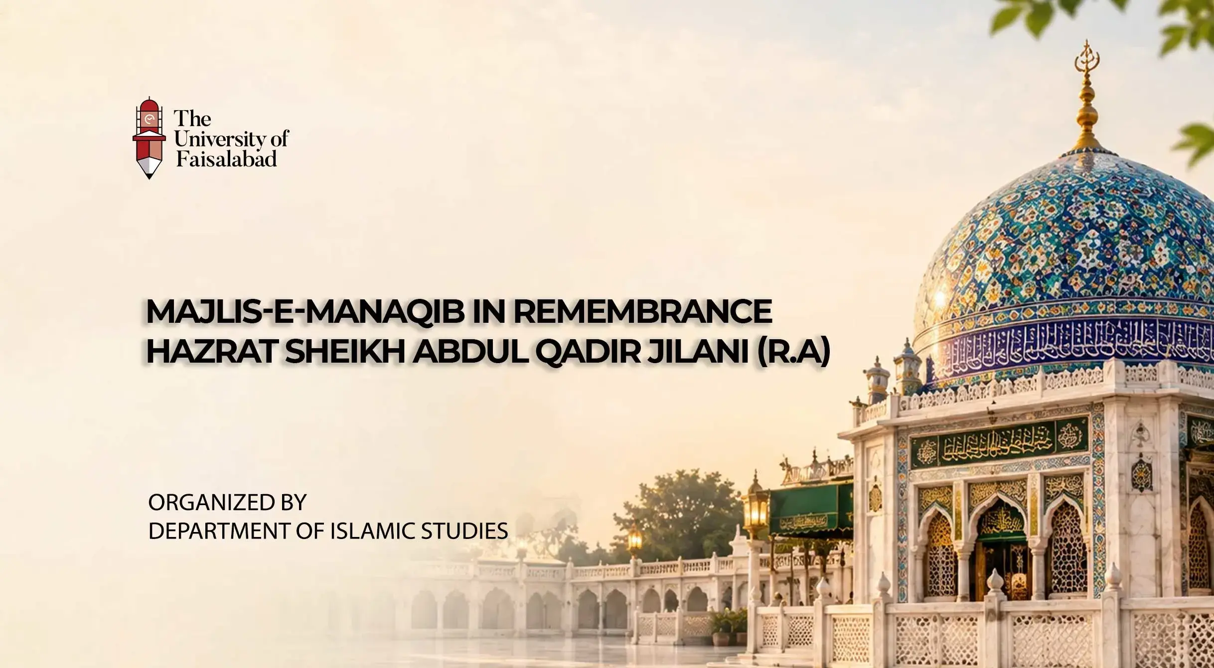 Majlis-e-Manaqib in remembrance Hazrat Sheikh Abdul Qadir Jilani (R.A)